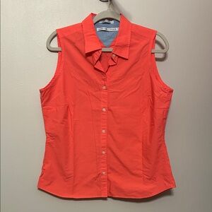 Tommy Hilfiger Sleeveless Button-Down Shirt - Bright Red